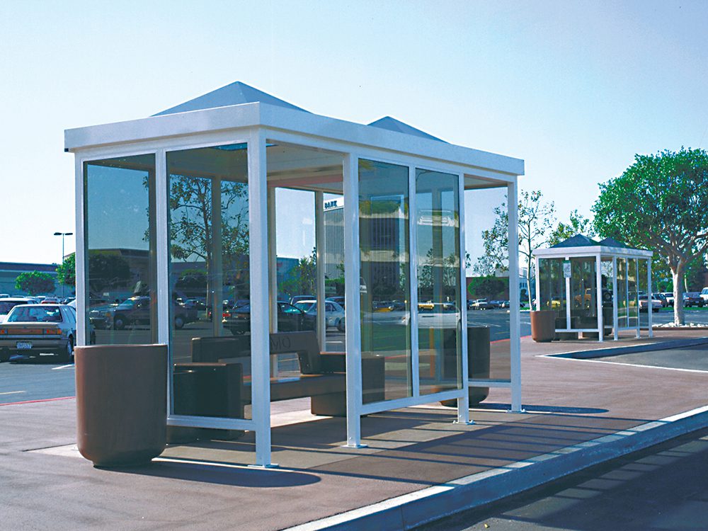 Transit Shelter with Pyramid Roof
