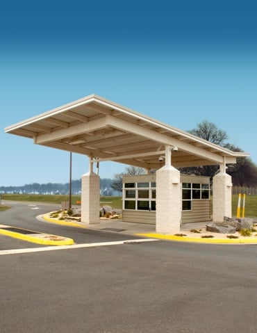 Guard Shelter Communicates Welcoming Attitude while Shielding Security Nerve-Center