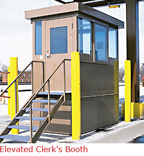 An elevated guard shack or clerk’s booth.