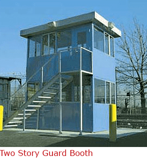 A large two story guard booth